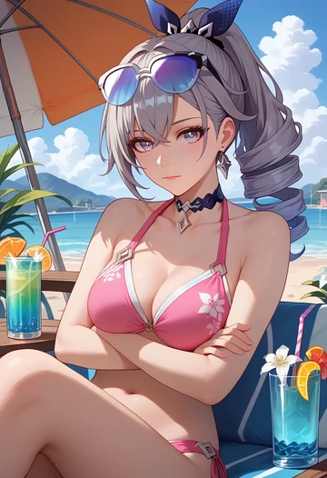 star rail,silver wolf,bikini  - AI generated anime art